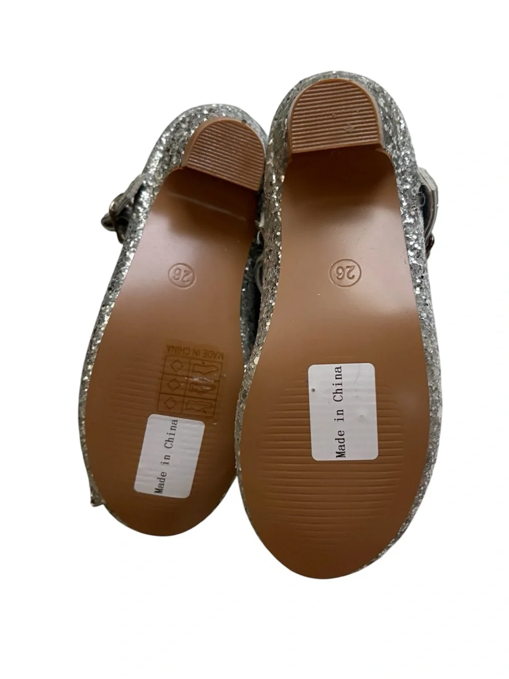 Toddler Girls Mary Jane Silver Glitter Dress Shoes NWT